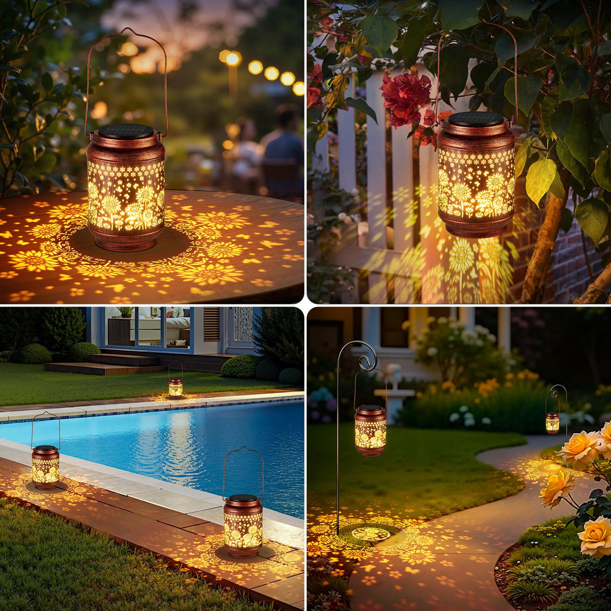KOOPER auto on/off solar lights set and forget in yard