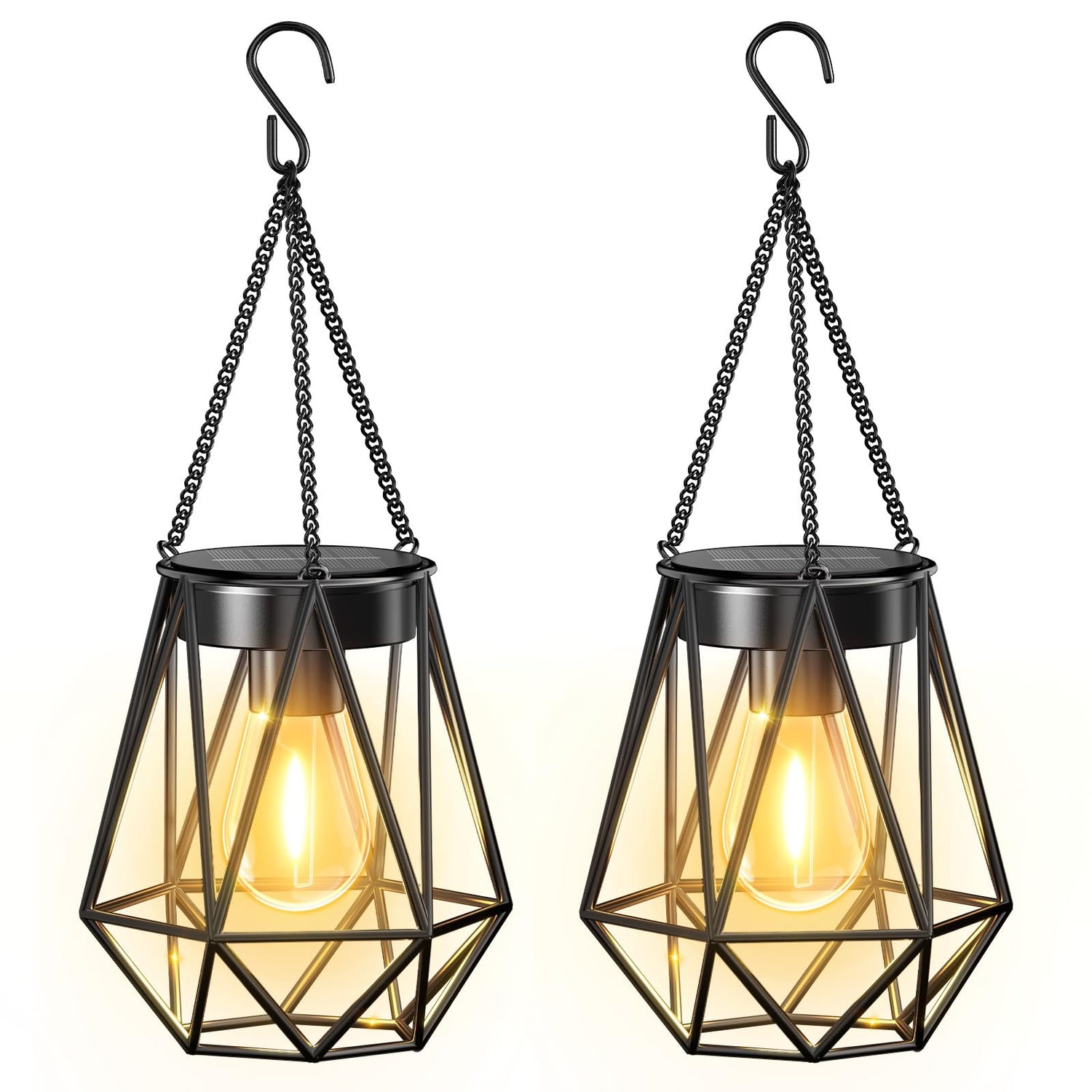 KOOPER diamond-design outdoor lantern casts warm glow
