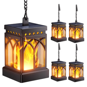 KOOPER dancing flame lantern outdoor showcases warm, flickering ambiance for gardens and patios.