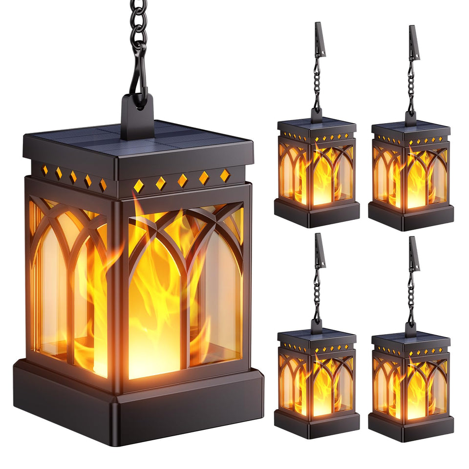 KOOPER dancing flame lantern outdoor showcases warm, flickering ambiance for gardens and patios.