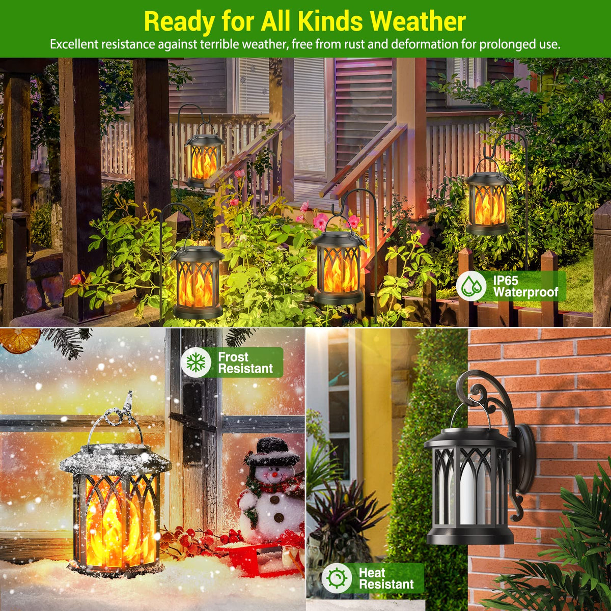 KOOPER dancing flame LED creates romantic glow on patios and paths.