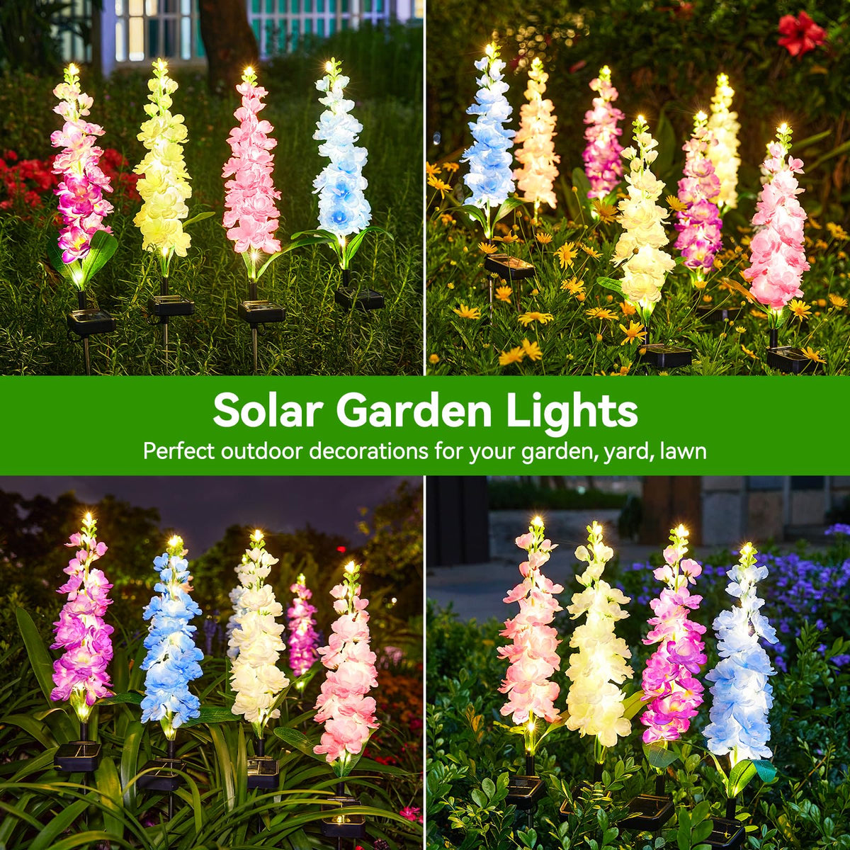 KOOPER delphinium solar light pink side view ideal for evening gatherings
