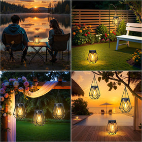 KOOPER hanging lanterns’ sturdy chain adapts to branches or tabletops