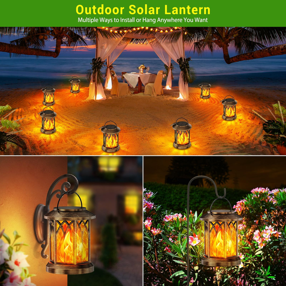 KOOPER IP65 waterproof, durable ABS lantern withstands rain and frost.