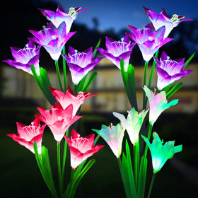KOOPER outdoor solar lights four-pack brighten patios at dusk