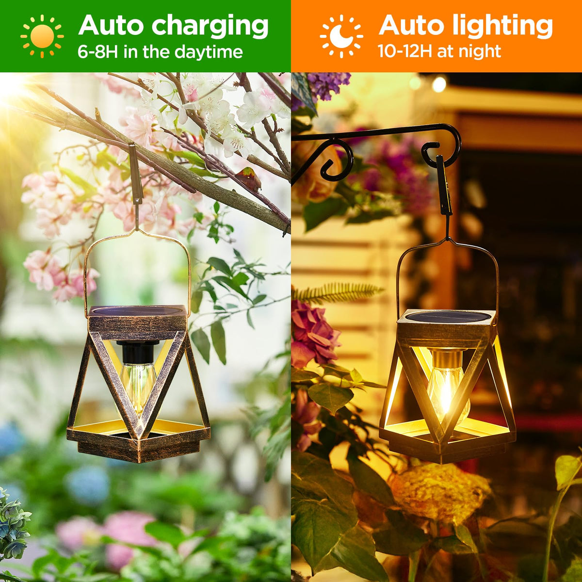 KOOPER porch solar lantern hanging on tree or hook for chic decor