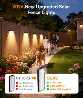 KOOPER solar fence light offers 10 modes for versatile outdoor lighting.