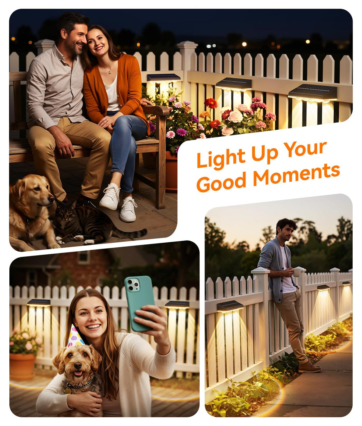 KOOPER solar fence light ideal for patios, decks, and garden edges.