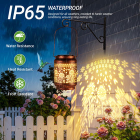 KOOPER brighter solar lanterns highlighting petals clearly at night