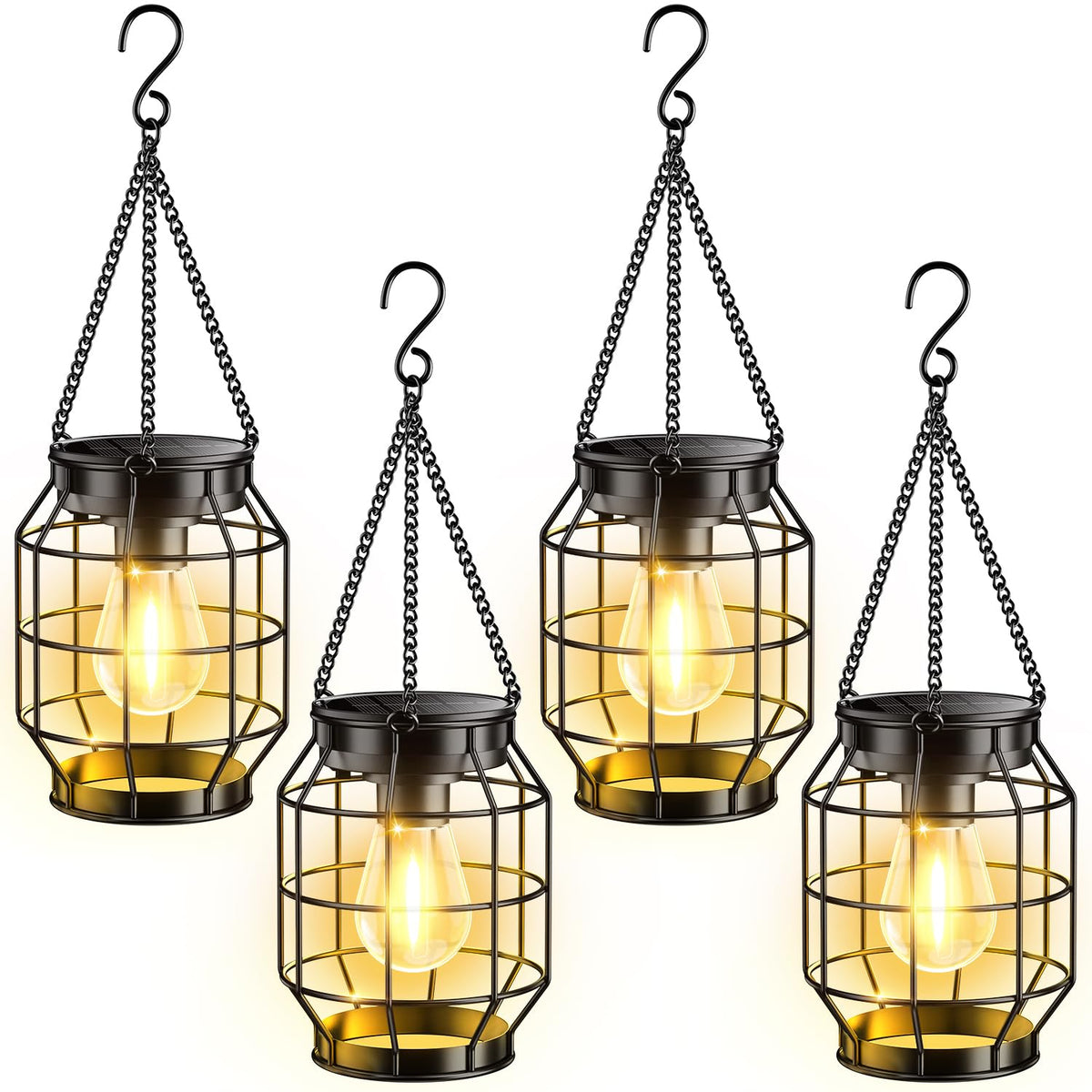 KOOPER solar lantern on a tree branch providing a warm outdoor glow for evenings