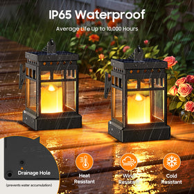 KOOPER IP65 waterproof lantern withstands rain and snow for year-round use.
