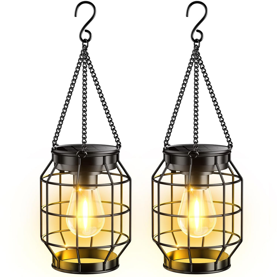 KOOPER solar lantern metal body close-up highlighting durable outdoor construction