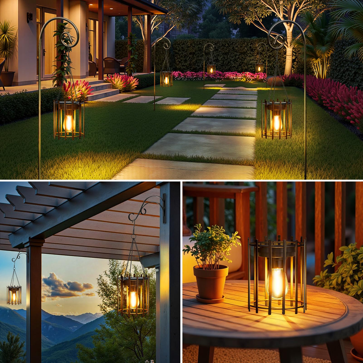 KOOPER lanterns auto on/off for hands-free ambiance after sunset.