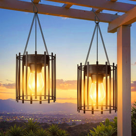 KOOPER solar lantern outdoor bright light hanging from a branch for warm evenings.