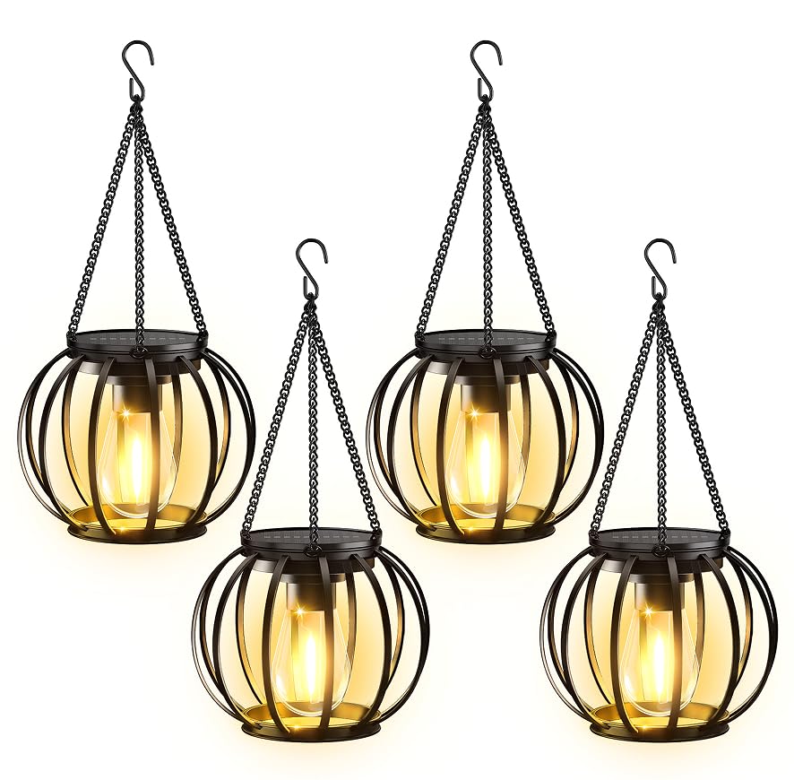 KOOPER solar lanterns pumpkin design add cozy garden ambiance