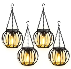 KOOPER solar lanterns pumpkin design add cozy garden ambiance