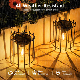 KOOPER solar lantern on a patio creates inviting light for evenings.