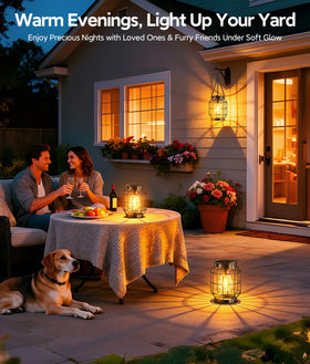 KOOPER solar lantern hanging on a wall adds year-round decorative glow