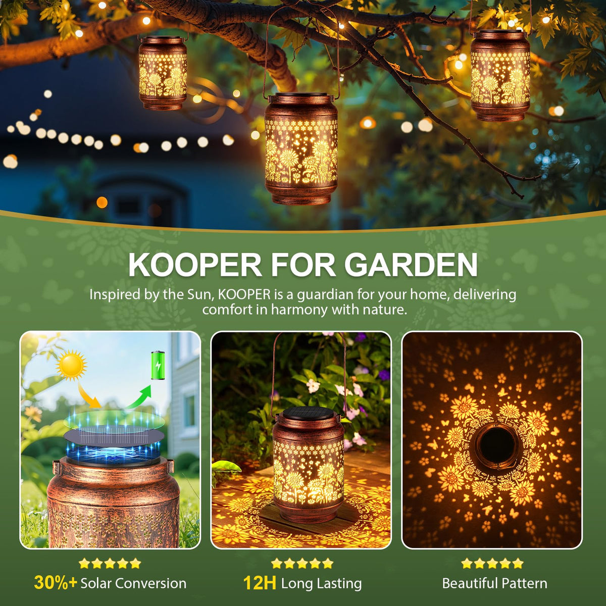 KOOPER solar panel increases energy capture for longer displays
