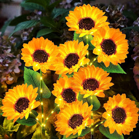 KOOPER solar sunflower lights 6-pack illuminate gardens after dark