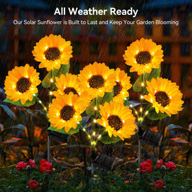 KOOPER sunflower lights glow at night with 36 LEDs for visibility