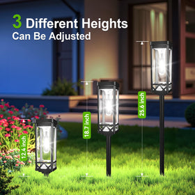 KOOPER Taller solar lights operate without wiring, enabling easy installation along any walkway.