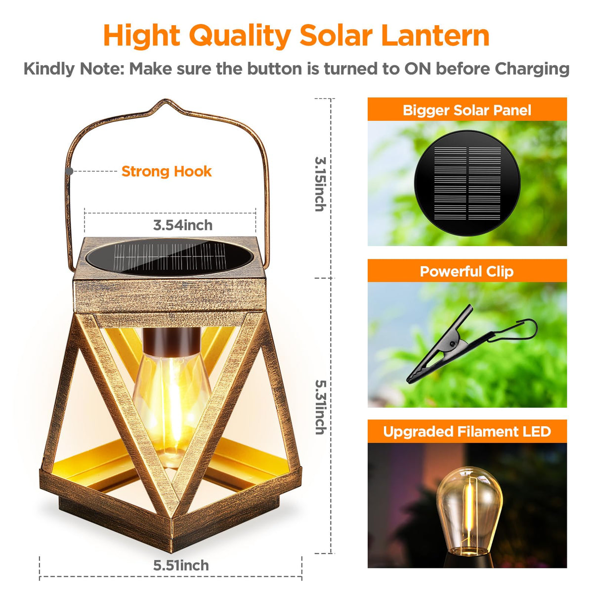 KOOPER weatherproof solar lantern pack for yard or balcony décor