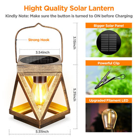 KOOPER weatherproof solar lantern pack for yard or balcony décor