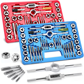 KOOPOOL 80-piece tap and die set case for versatile metric and standard threading