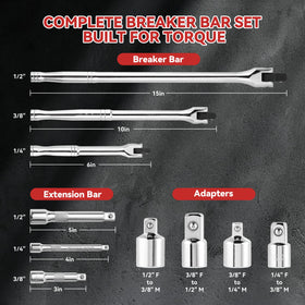 KOOPOOL 1/2-inch breaker bar with 180-degree head in automotive repair