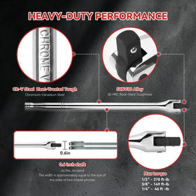 KOOPOOL 1/4-inch breaker bar reaches tight engine compartments