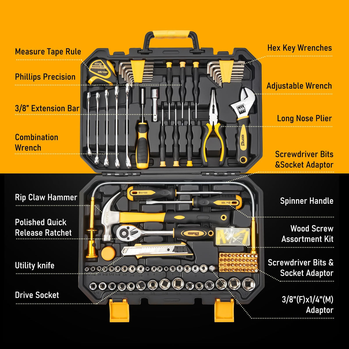 KOOPOOL hammer and pliers for reliable gripping during tasks
