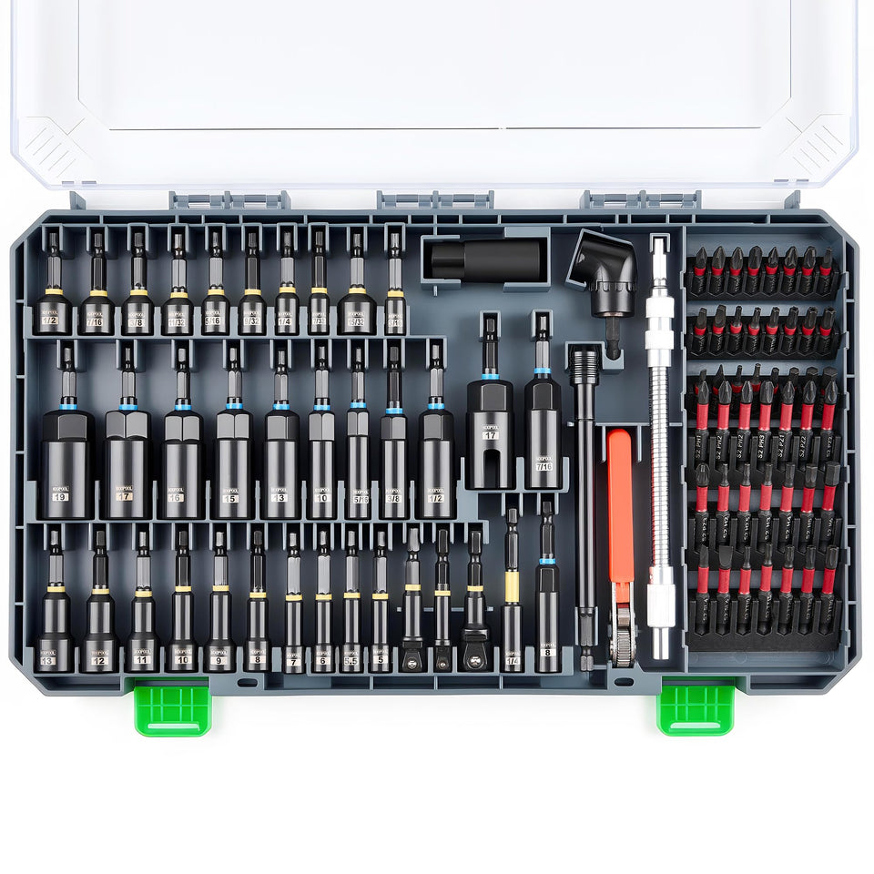 KOOPOOL Magnetic Impact Nut Driver Set with metric and SAE for high-demand work
