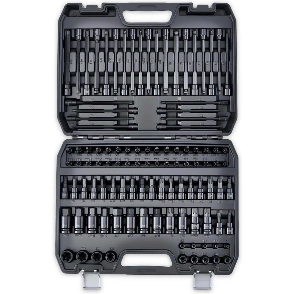 KOOPOOL Master Torx and Allen socket set in durable case for organized on-site work.