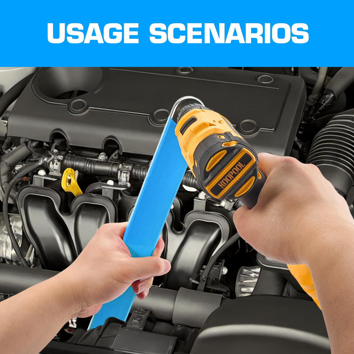 KOOPOOL Offset Extension Wrench compact kit for professional and DIY use.