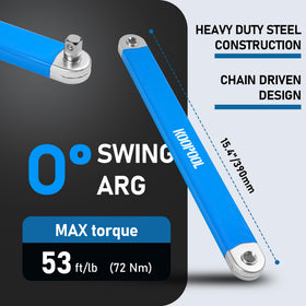 KOOPOOL Offset Extension Wrench quarter-drive adapter enables precise access in confined areas.