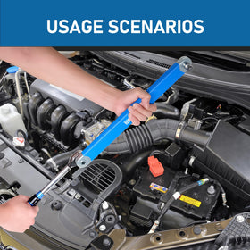 KOOPOOL Offset Extension Wrench zero-degree swing arc aids access in tight spots.
