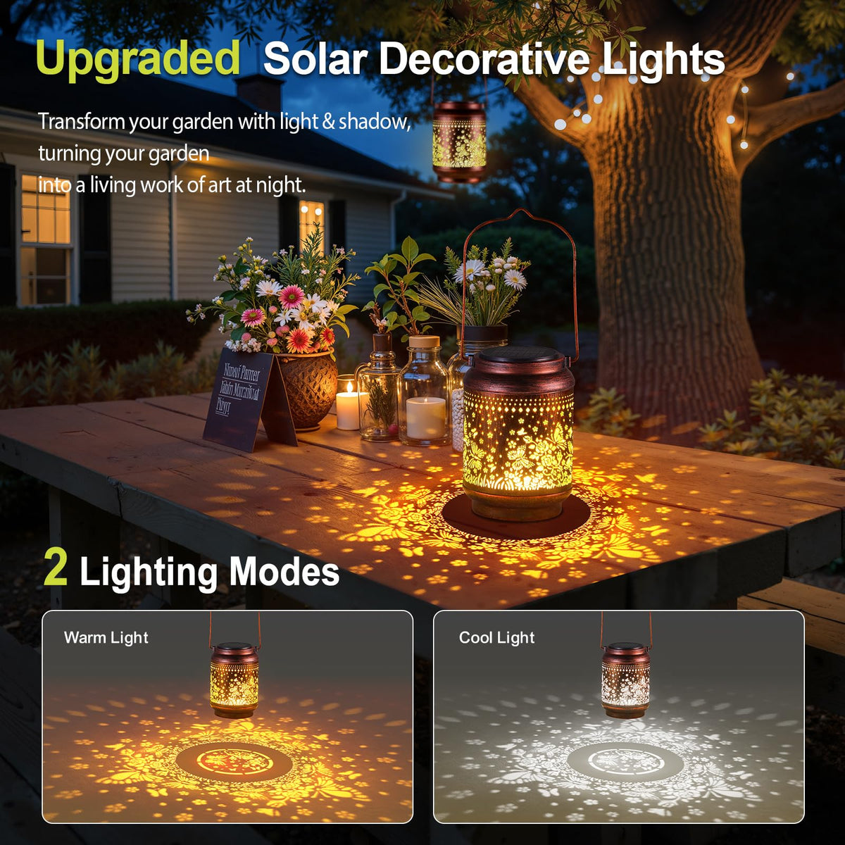 KOOPER solar-panel lantern charges by day and glows at night for easy lighting