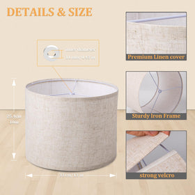 Koorle beige fabric lampshade provides soft ambient lighting.