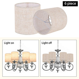 Koorle beige chandelier shade on candelabra base adds warm ambience