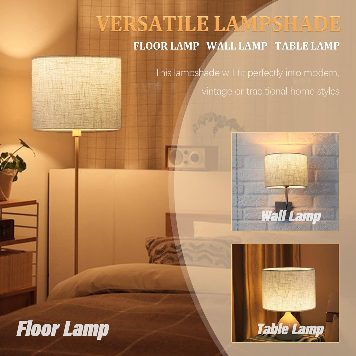 Koorle beige lampshade creates warm, inviting glow.