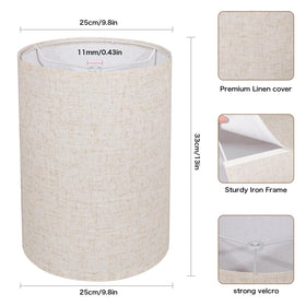 Koorle easy-clip drum shade installs quickly on most lamps