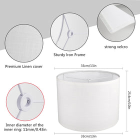 Koorle White Drum Lamp Shade assembly, quick setup with harp-holder compatibility.