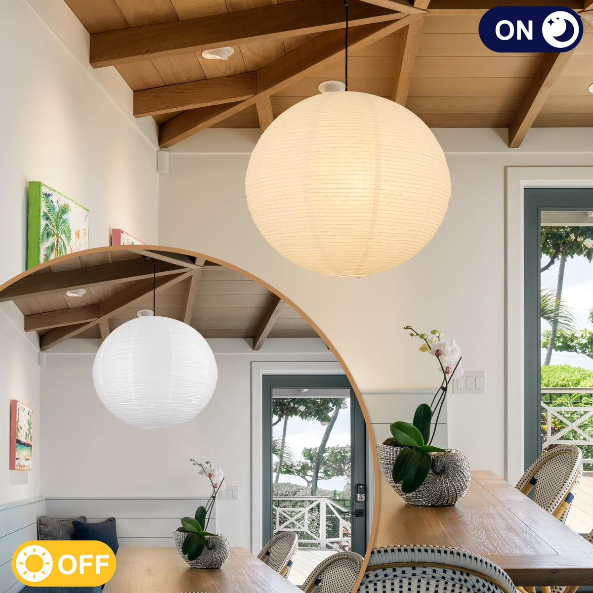 Koorle white paper lampshade side view reveals soft diffusion for comfortable evenings