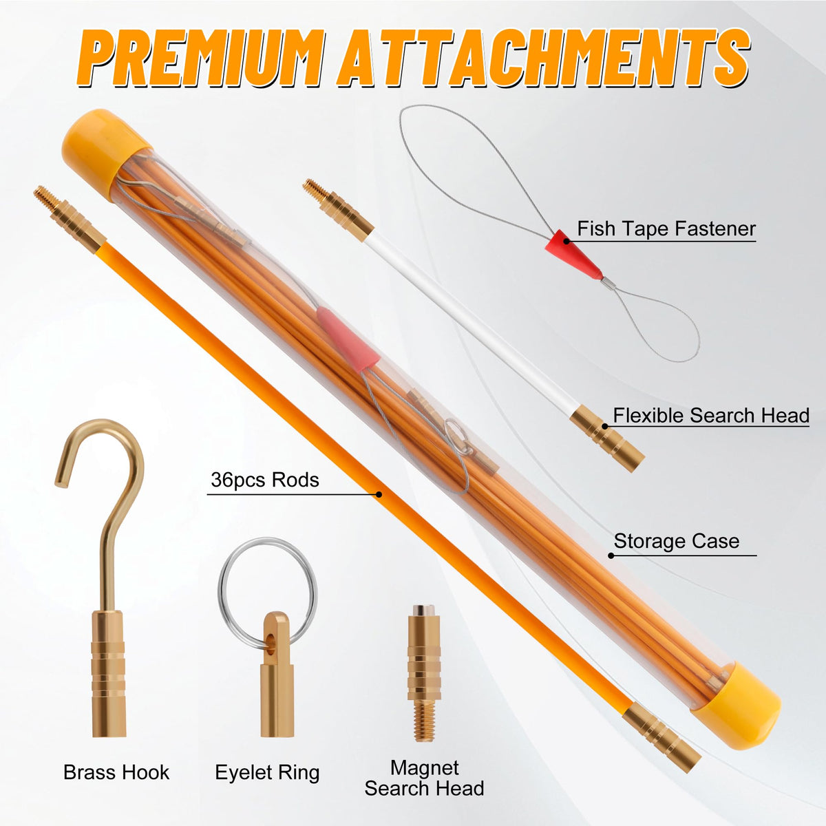 KOOTANS brass hook attachment helps pull cables through tight spaces