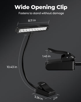 Kootek Music Stand Light anti-slip clips protect surfaces.