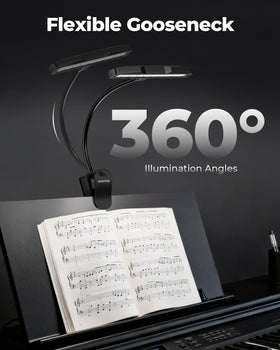 Kootek Music Stand Light USB rechargeable battery supports portable use.