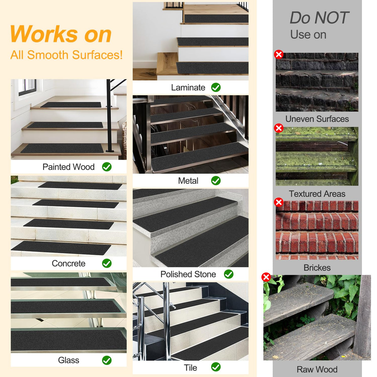 KOOTETA outdoor treads for decks and entryways reduce slipping risk