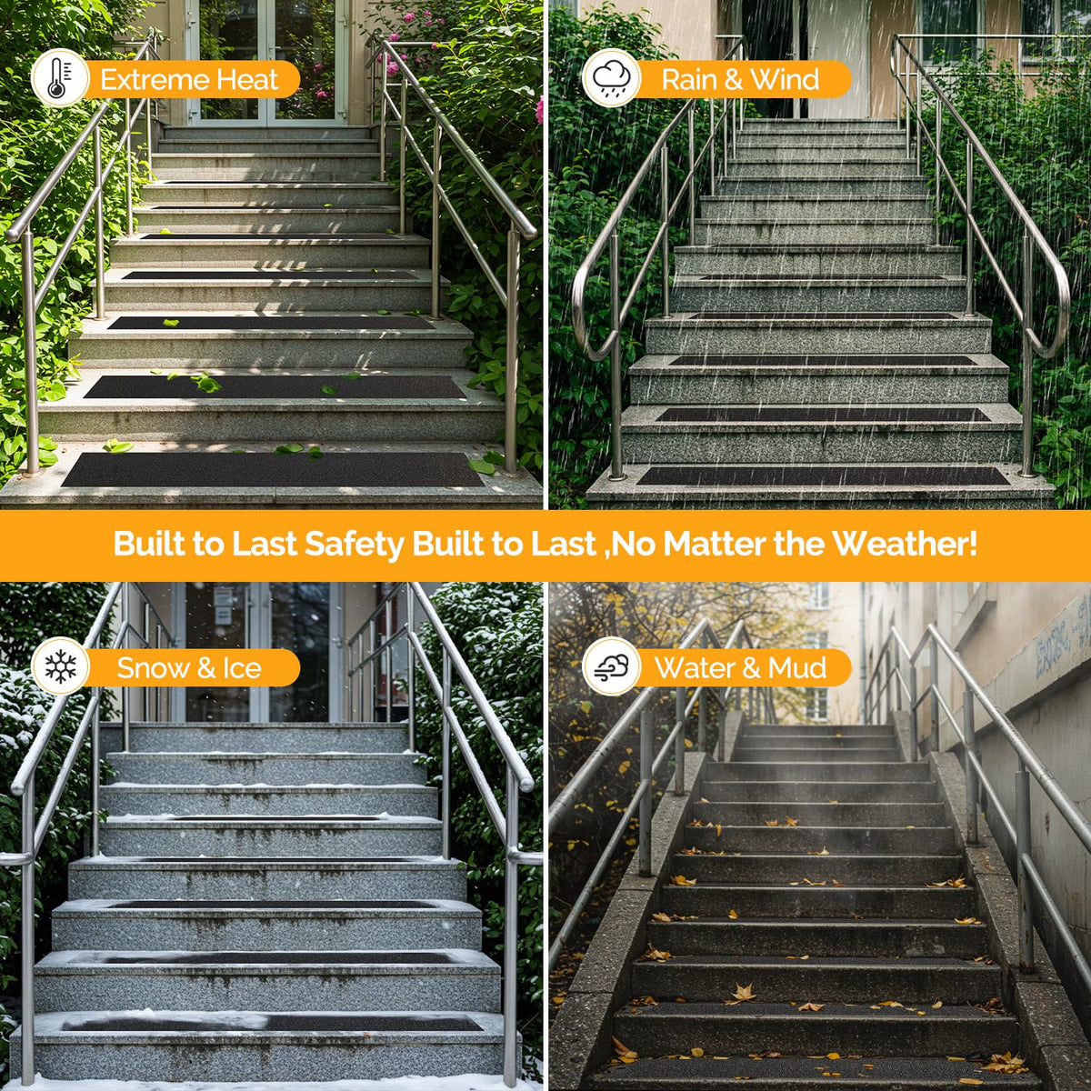 KOOTETA 6x30 inch stair treads fit indoor and outdoor stairs