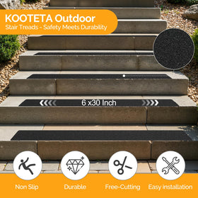 KOOTETA weather-resistant stair treads durable PET surface for all seasons